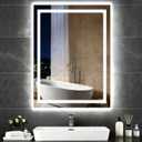 Bathroom Smart Mirrors with LED Lights,18x24 Rectangle Mirror with 3 Color Light Temperature Brightness Settings,Backlit + Front Lit,Wall Mounted Lighted Bathroom Vanity Mirror
