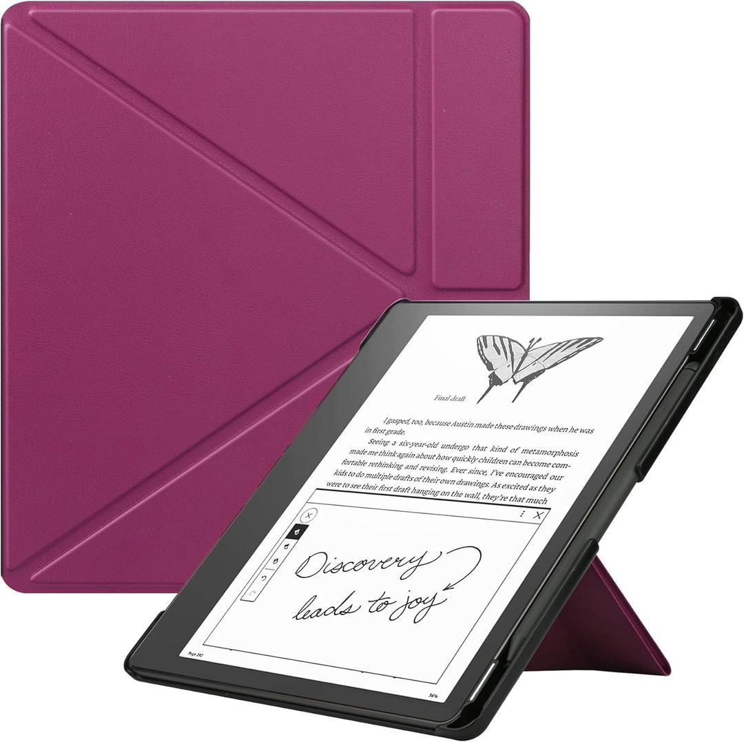 KuRoKo Slimshell Case for Kindle Scribe (2024/2022 Released), Premium Lightweight PU Leather Stand Cover with Auto Sleep/Wake for 10.2 inch Amazon Kindle Scribe 2024(1st Gen)/2022-Purple