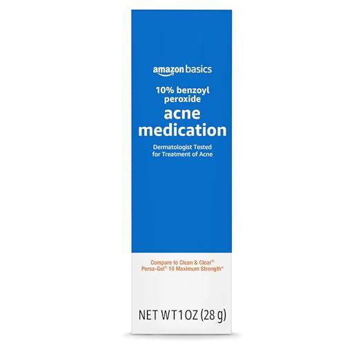 Amazon Basics 10% Benzoyl Peroxide Acne Treatment Gel, Maximum Strength, 1 Fluid Ounce
