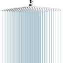 BESy 10 Inch Rain Shower Head, 10" Square Rainfall & High Pressure Stainless Steel Bath Shower Head, 1/16" Ultra Thin, Waterfall Full Body Coverage with Silicone Nozzle, Polished Chrome