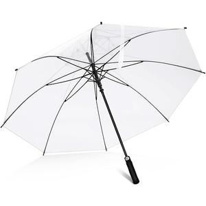 Jexine Extra Large Clear Umbrella Golf 60 Inch Oversized Automatic Open Stick Umbrella Transparent Waterproof for Adult Men Women Outdoor Sport Golf Play Weddings(1 Pcs)