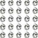25 Pack Stainless Steel Hose Clamps, 1/2 inch to 3/4 inch Worm Gear Metal Hose Clamps for Pipe, Dryer Repair, Tubing and Fuel Line