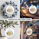 8 x Hanukkah Gifts for Christmas Tree Decorations - 2025 Christmas Ornament for Gift Exchange, Jewish Decorative Hanging Ornaments, Hanukkah Presents for Adults, Double Sided Ceramic Ornament
