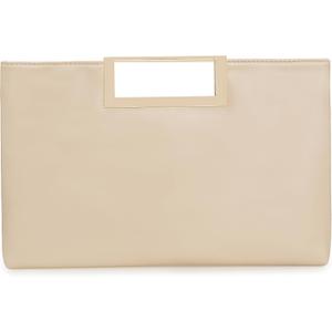 CHARMING TAILOR Fashion PU Leather Handbag Stylish Women Convertible Clutch Purse (Beige)
