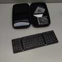 Foldable Keyboard and Mouse, Folding Wireless Keyboard Mouse Combo with Portable Case, Rechargeable 2.4G Wireless+Bluetooth Multi-Device Combo for Windows, iOS, Android, macOS PC/Laptop/Tablet