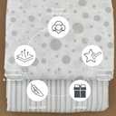 MOZAH Organic Muslin Swaddle Blankets - Stripes & Dots - 2 Pack - for Baby Boy or Girl - Ideal for Newborns, Toddlers & Registry Essentials (X-Large)