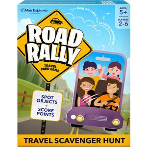 Mini Explorer Road Rally Travel Scavenger Hunt Card Game for Kids - Roads Trip Car Games & Activities Must Haves Essentials - Eye Hide & Seek Found Spy Summer Camping Toys Ages 5 6 7 8 9 10 11 12