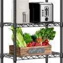 750 lbs 3 Tier Shelf Metal Storage Shelves Wire Rack Closet Organizers with PP Board for Garage Kitchen Bathroom Laundry Black 11.8" D x 21.7" W x 28.6" H