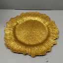 ejonirinjonir EI 50pcs Gold Charger Plates,13 Inch Charger Plates Bulk,Round Ruffled Rim Chargers for Dinner Plate,Table Chargers for Wedding,Party