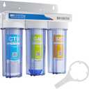Max Water 3 Stage (Good for City Water) 10 inch Standard Water Filtration System for Whole House - Sediment + GAC + CTO Post Carbon - ¾ Inlet/Outlet - Model : WH-SC2