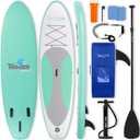 SereneLife 10'6" Inflatable Stand Up Paddle Board with Premium SUP Accessories - Wide Stable Design with Non-Slip EVA Deck Pad, for Youth and Adults, 350 lbs. Capacity