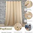 Champagne Gold Sparkle Shower Curtain: Beige Cream Silver Glitter Bling Shiny Fabric Decorative Shower Curtains for Bathroom - Waterproof Washable Luxury Metallic Satin Bath Curtain - 72x72
