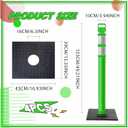Kanayu 49 Inch 4 Packs Traffic Delineator Posts with 8.8 Lbs Rubber Base PE Delineator Post Portable Parking Pole Traffic Cone Barrier with Removable Base, Reflective Band(Green)