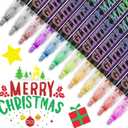 Celepen Glitter Marker Pens, 12 Colors Metallic Shimmer Glitter Markers Paint Pens, Glitter Art Marker for Adults DIY Crafts Greeting Birthday Cards Making Poster Album Scrapbooking Wood