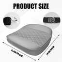 Leather Front Car Seat Cover, Anti-Slip Car Seat Bottom Covers, Full Wrapped Bottom Seat Protectors with Storage Pocket, Universal Comfortable Seat Cushion Fit Vehicles SUVs Trucks (Gray)