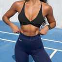 Danysu Backless Sports Bra Soft Workout Tops with Removable Padded Yoga Training Bras Strappy Going Out Top, Bl (XS)