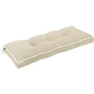 Favoyard Outdoor Bench Cushion 42 x 16 Inch Water-Resistant & 3-Year Fade Resistant Patio Furniture Cushions Tufted Garden Seat Pads for Indoor/Outdoor Porch Sofa Settee Couch with Ties, Beige