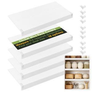 Wire Shelf Covers, 36" W X 16" D PVC Wire Rack Covers for Pantry (4pcs)