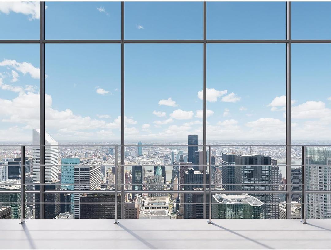 2 x Office Backdrop Video Conference Modern Business Offices Work Place Photography Background Virtual Office Scene for Live Video Zoom Calls Businessman Studio Background Props Decor 7x5ft (Grey_Blue)