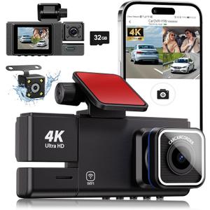 Dash Cam, 5G WiFi Dash Camera for Cars, 4K UHD Dash Cam Front and Rear