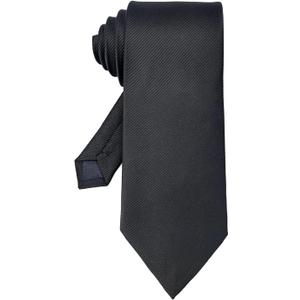 6 x Classic Mens Solid Ties Formal Neck Tie for Business Wedding Interview Office Wear (Black, M)