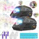 Abincee 2-Pack Bubble Machine,Automatic Bubble Blower with 4 Rechargeable Batteries 20000+ Big Bubbles Per Minute Toys for Kids Summer Outdoor Birthday Wedding Party(Black+Black)