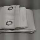 XWZO 100% Blackout Curtains 2 Panels with Tiebacks- Heat and Full Light Blocking Window Treatment with Black Liner for Bedroom/Nursery, Grommet Top, White, W52 x L84 Inches Long, Set of 2