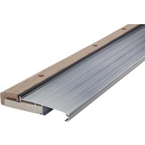 M-D Building Products 78618 5-5/8 in. x 1-1/8 in. x 73 in. Silver Adjustable Aluminum & Hardwood Threshold Kit - Versatile Solution for French and Exterior Doors