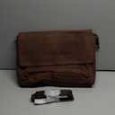 Oak Leathers Leather Messenger Bag for Men and Women - Laptop Briefcase Bag For College, Office, Adjustable Shoulder Strap (Wood)