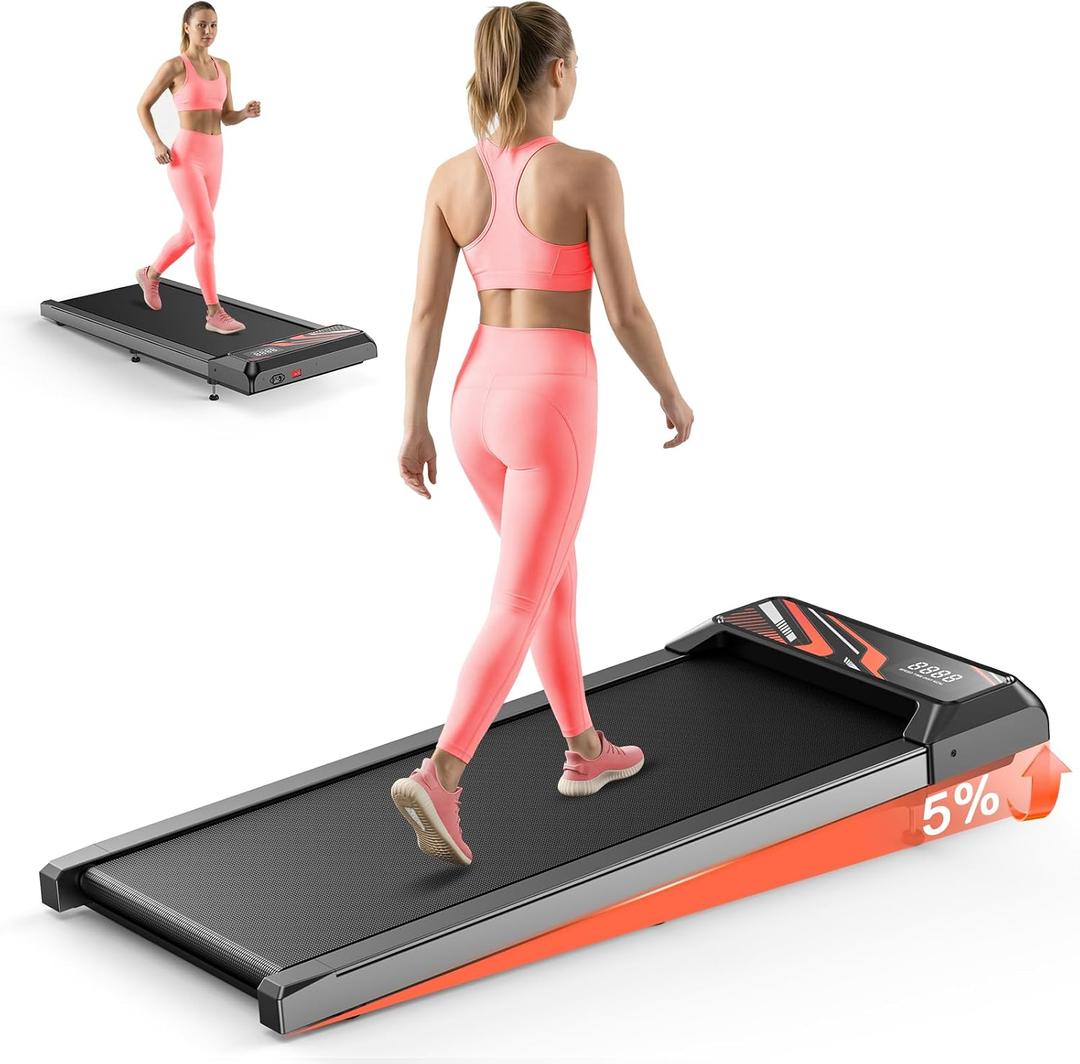 2.5HP Walking Mat with Incline pad,Under Desk Treadmill, Walking Running Pad with Remote, 3 in 1 Low Noise Small Mini Portable Treadmill with Led Screen, Compact Treadmills for Home, 265lbs Capacity