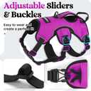 rabbitgoo Escape Proof Dog Harness, Soft Padded Full Body Pet Harness, Reflective Adjustable No Pull Vest with Lift Handle and Lesh Clip for Large Dogs Walking Hiking Training, L, Purple