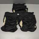 Langsprit Washable Female Dog Diapers (3 Pack) - No Leak Reusable Diapers for Doggy Female in Period - Highly Absorbent Dog Heat Panties with Adjustable Snaps Black L Size