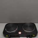 1800W Electric Hot Plate for Cooking, Double Burner with 7.2"&6.1" Cast Iron Heating Plate, Portable Cooking Stove, Adjustable Temperature Controls, Easy to Clean, Compatible for All Cookwares