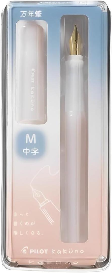 Pilot Kakuno Fountain Pen Madoromi Color Series, Gold (Smiley Face) Medium Nib, Perfect for Beginners and Creative Expression, Ivory, PFKA-1MDIM