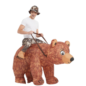 One Casa Bear Inflatable Costume Riding Bear Air Blow up Funny Fancy Dress Party Halloween Costume for Adult One Size