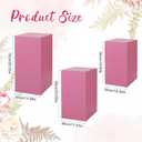 Zonon 3 Pcs Pink Square Pedestal Stands for Party, Metal Display Stands Pillars for Wedding Bridal Ceremony Baby Shower Birthday Party Decorations, 29.5*13.4''(L), 23.6*11.8''(M), 19.7*10.2''(S)