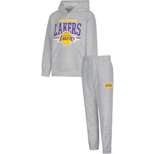 Ultra Game Youth NBA Official Super Soft Hoodie Sweatshirt and Sweatpants Joggers Set (18-20, Heather Gray)