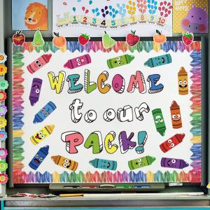 Bulletin Board Letter Classroom Letters Combo Set Poster Board Cutout Chalkboard Alphabet Letter Number Punctuation Symbols with Adhesive for Wall Party Decor(Welcome Style)