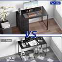 Pamray 32 Inch Computer Desk with 4 Drawers Small Office Desk for Home Bedroom Study Writing Simple Modern Computer Table Black