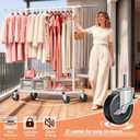 Heavy Duty Clothes Rack, Rolling Clothing Rack Load 420 LBS, White