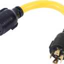 ONETAK NEMA L14-30P to L6-30R 240V 30 Amp Twist Lock 4 Prong Male Plug to Twist Lock 3 Prong Female Outlet Receptacle Generator Welder Dryer EV Charger Power Cord Adapter