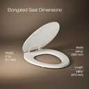KOHLER 4694-96 Ridgewood Elongated Toilet Seat, Compression-Molded Wood, Color-Matched Plastic Hinges, Biscuit