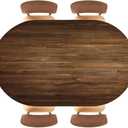 Fitted Oval Tablecloth, Elastic Edged Table Cover, Dark Brown Old Wood Texture Background, for Events, Kitchen, Dining Room Decor, Fits 42"x60" Oval Tables