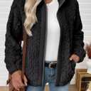 EVALESS Fleece Jacket Womens Sherpa Jacket Long Sleeve Zip Up Coat Winter Clothing Fashion 2025 (XL)