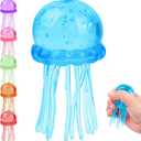 Jellyfish Squishy, Jellyfish Design Squeeze Stress Ball, Drop Malt Sugar Balls for Anxiety Stress for Party Favors Birthday Gift (Blue)