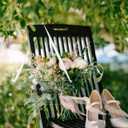 STOBAZA Reserved Chair Signs with Ribbon for Weddings and Formal Events 6-Pack Hanging Reserved Seating Signs Clear Acrylic Plaques 9.84X3.94 Inches