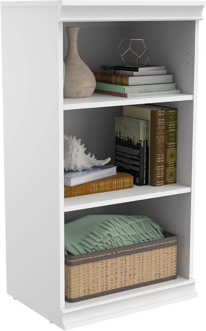ClosetMaid Modular Storage Shelf Unit with 3 Shelves, White | Wood Closet Organizer, (2) Adjustable Shelves, Stackable, Full Backer, Measurements 40.29" H x 21.39" W x 15.91" D