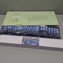 FOPETT Wireless Keyboard and Mouse Combo - 2.4G Full-Sized Cute Colorful Mouse and Keyboard with 104 Round Keys Retro Typewriter Keyboard for Laptop/Windows/PC - Blue Gradient