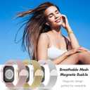 3 Pack Metal Mesh Loop Compatible with Apple Watch Band 38mm 40mm 41mm 42mm 44mm 45mm 46mm 49mm Women Men, Stainless Steel Magnetic Clasp Strap for iWatch Series 11 10 9 8 SE 7 6 5 4 3 2 1 Ultra