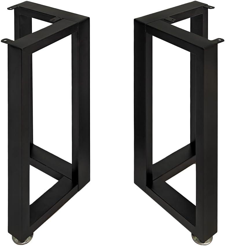 Metal Dining Table Legs 16 Inch,Iron Coffee Table Legs V Shape,Black Heavy Duty Desk Legs, 16 X 11 Inch